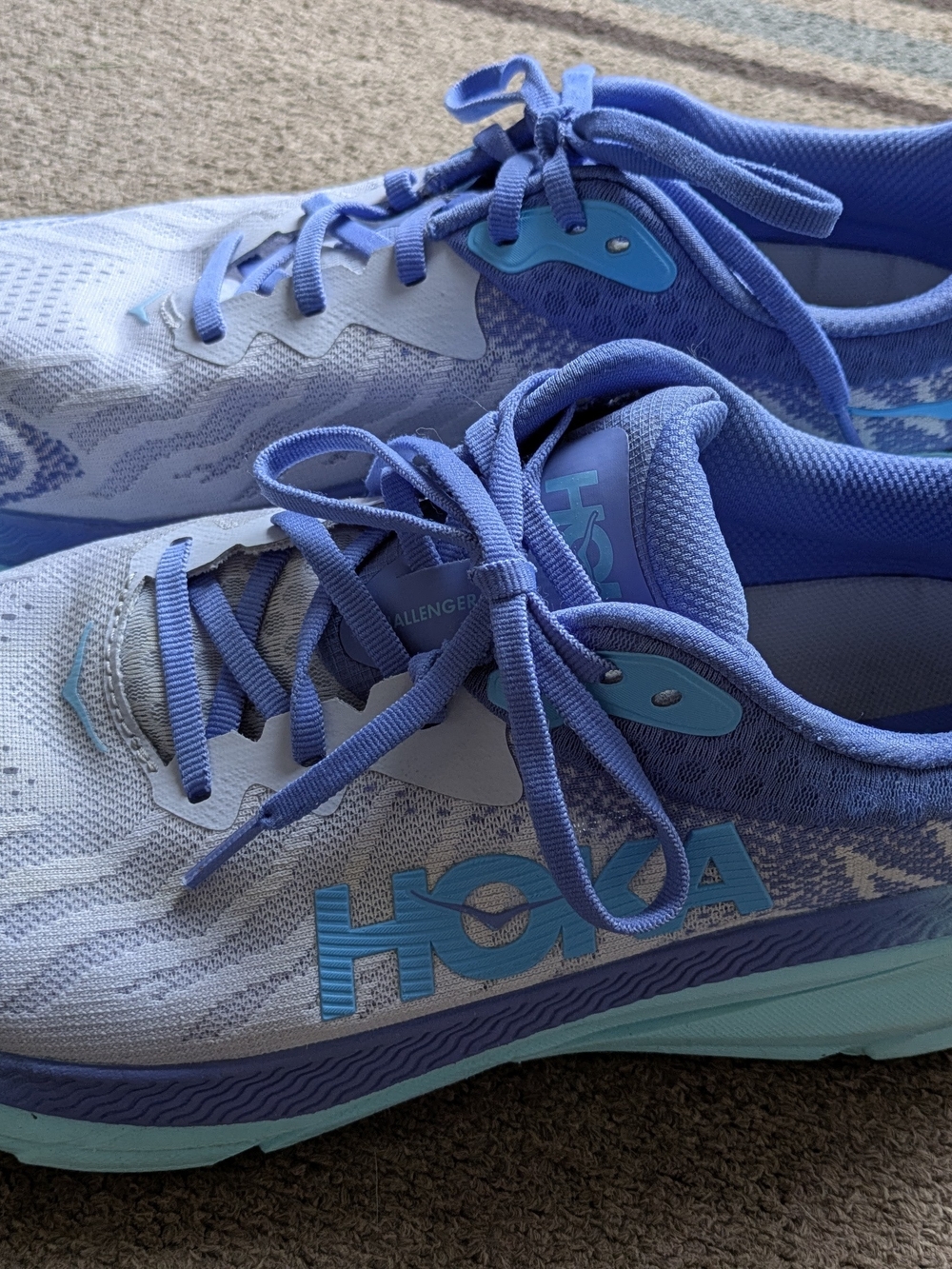 Hoka Women's Running Shoes in Light Blue and Lavender Challenger 7 Size 10.5 W - Picture 2 of 7
